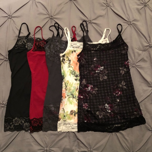 Tops - Lot of 5 lace/silk tank tops